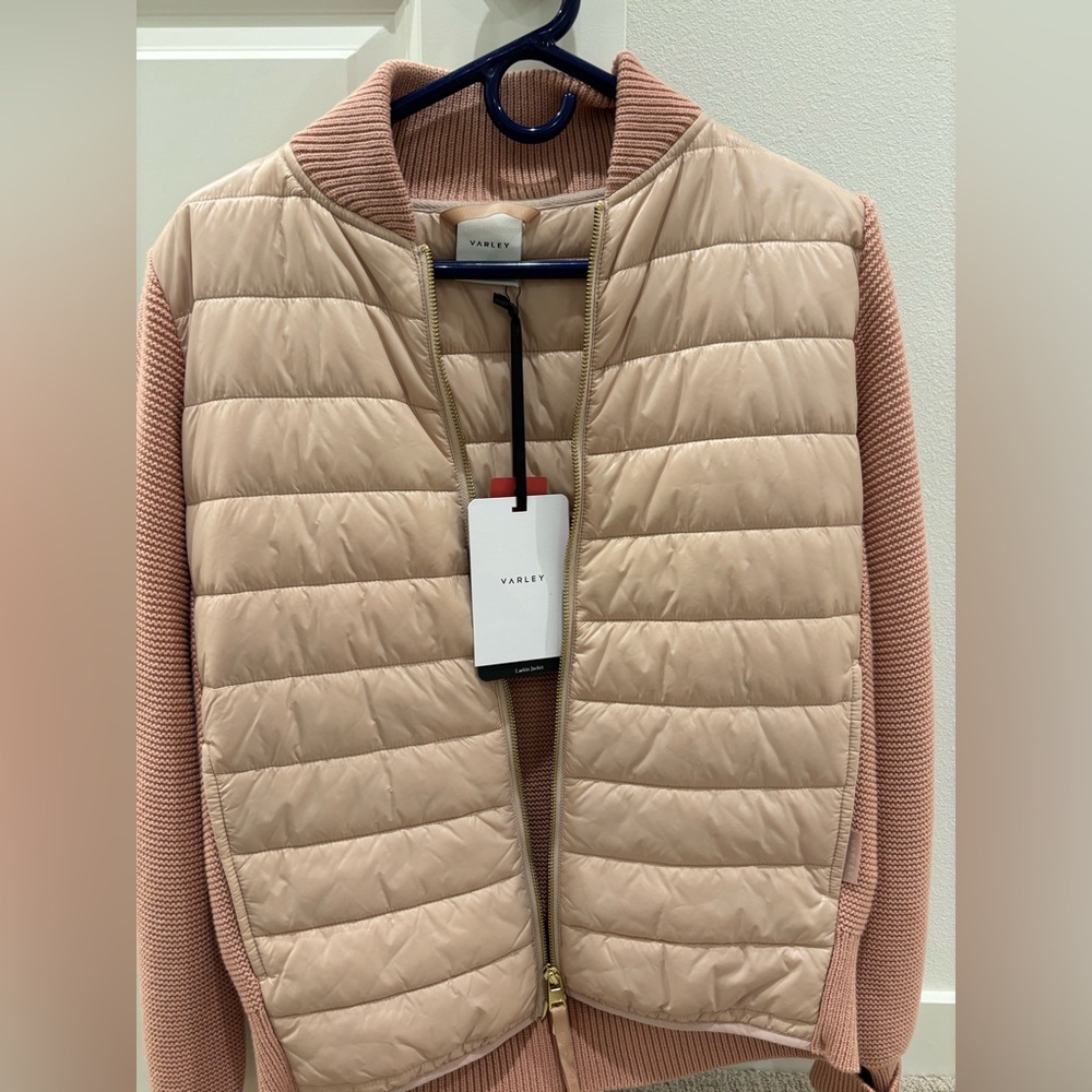 New with tags: Varley Larkin bomber jacket in blush, size XS